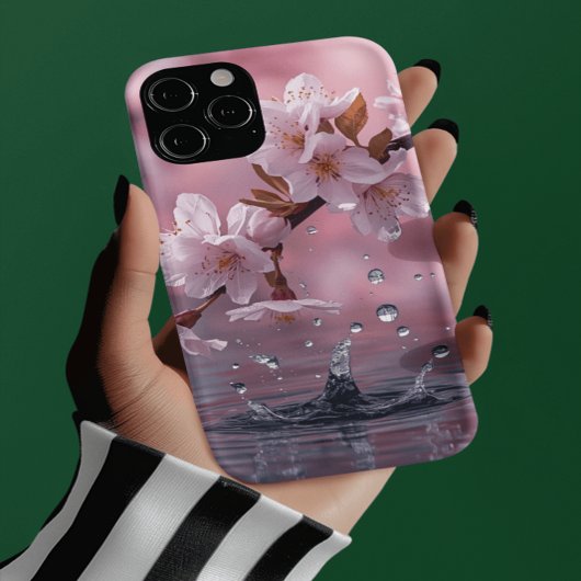 Elegant Cherry  Water Reflection Invitation iPhone Hülle