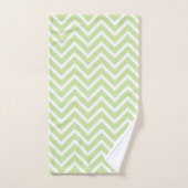 Elegant Chevron Pattern on Sage Green and White Badhandtuch Set (Handtuch)