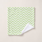 Elegant Chevron Pattern on Sage Green and White Badhandtuch Set (Waschlappen)