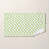Elegant Chevron Pattern on Sage Green and White Badhandtuch Set (Handtuch)