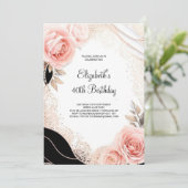 Elegant Chic Adult 40. Geburtstag Einladung (Stehend Vorderseite)