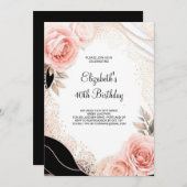 Elegant Chic Adult 40. Geburtstag Einladung (Vorne/Hinten)