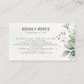 Elegant chic airy eucalyptus Blätter QR Code UAWG Begleitkarte (Vorderseite)