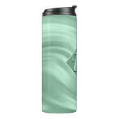 Elegant Chic Aquamarin Swirl Monogram Initial Stil Thermosbecher (Nach links gedreht)