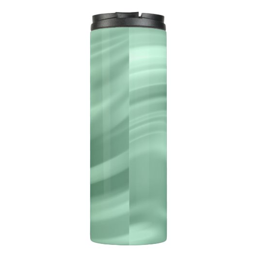 Elegant Chic Aquamarin Swirl Monogram Initial Stil Thermosbecher (Rückseite)