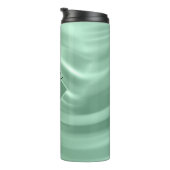 Elegant Chic Aquamarin Swirl Monogram Initial Stil Thermosbecher (Nach rechts gedreht)
