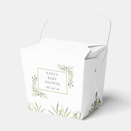 Elegant Chic Baby Shower Greenerity Favor Box Geschenkschachtel (Vorderseite)
