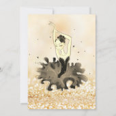 Elegant Chic Ballerina Gold Bokeh Sweet 16 Einladung (Rückseite)