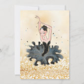 Elegant Chic Ballerina Gold Glitzer Bokeh Sweet 16 Einladung (Rückseite)