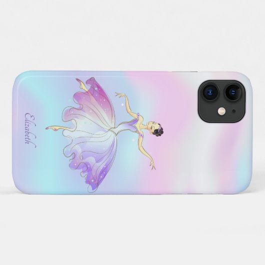 Elegant Chic Ballerina Rainbow Holographic Case-Mate iPhone Hülle (Rückseite (Horizontal))