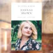 Elegant Chic Beerdigung | Moderne Feier des Lebens Fensteraufkleber (Blatt 2)