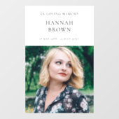 Elegant Chic Beerdigung | Moderne Feier des Lebens Fensteraufkleber (Blatt)