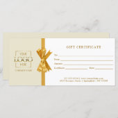 Elegant Chic Beige Gold Business Gift Certificate (Vorne/Hinten)