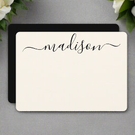 Elegant Chic Black Typografy Name Mitteilungskarte