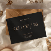 Elegant Chic Black und Tan Wedding Save the Date