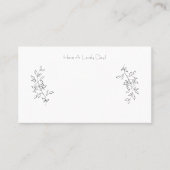 Elegant Chic Black & White Botanical Leaves Cards Platzkarte (Vorderseite)