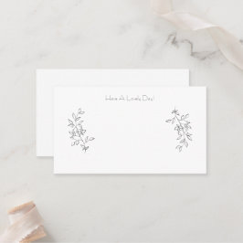 Elegant Chic Black & White Botanical Leaves Cards Platzkarte