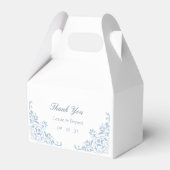 Elegant Chic Blue und White Wedding Vielen Dank Geschenkschachtel (Vorderseite)