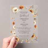 Elegant & Chic Boho Fall Wildblume Hochzeit Acryleinladungen (Insitu (Handheld))