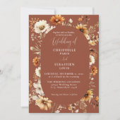 Elegant & Chic Boho Fall Wildblume Hochzeit Einladung (Vorderseite)