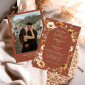 Elegant & Chic Boho Fall Wildblume Hochzeit Einladung