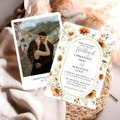 Elegant & Chic Boho Fall Wildblume Hochzeit Einladung