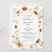 Elegant & Chic Boho Fall Wildblume Hochzeit Einladung (Vorderseite)