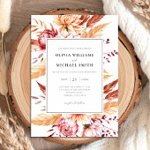 Elegant Chic Boho Floral Wedding Einladung