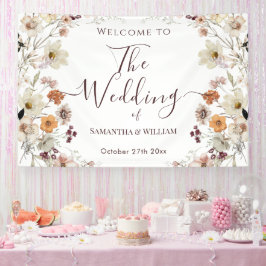 Elegant Chic Boho Rustic Wildblume Theme Wedding Banner