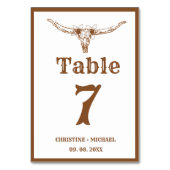 Elegant & Chic Boho Western Cowboy Wedding Tischnummer (Vorderseite)