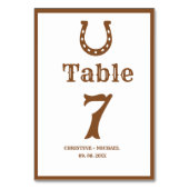 Elegant & Chic Boho Western Cowboy Wedding  Tischnummer (Vorderseite)