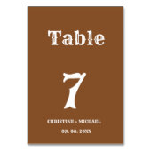 Elegant & Chic Boho Western Cowboy Wedding Tischnummer (Vorderseite)