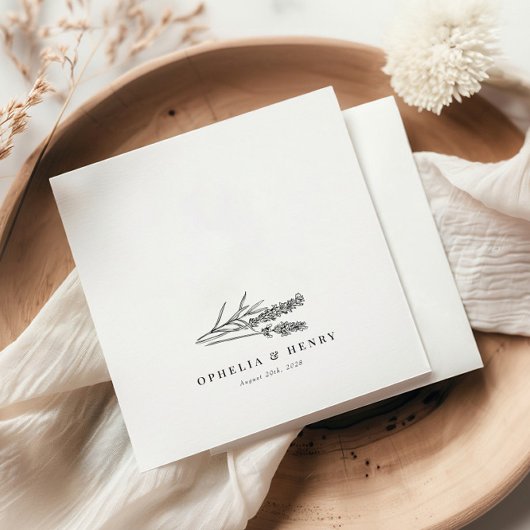 Elegant Chic Boho Wildblume Wedding Serviette