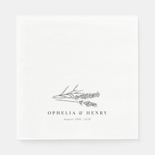 Elegant Chic Boho Wildflower Wedding Serviette (Vorderseite)