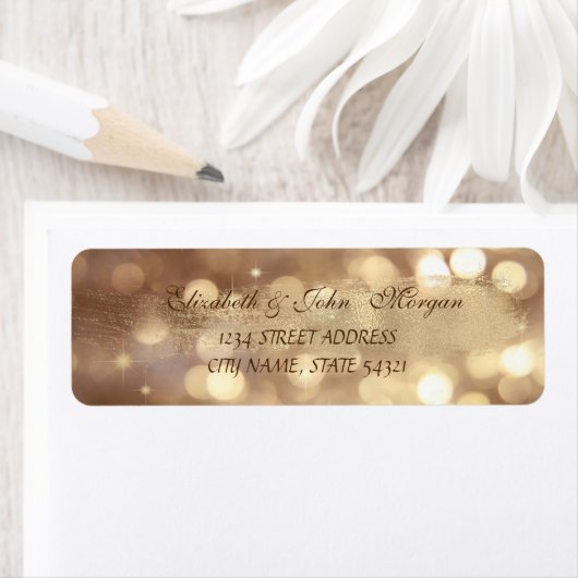 Elegant Chic Bokeh,Brush-Stroke-Adressetikett (Insitu)