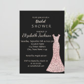Elegant Chic Bokeh Glitzer Dress Brautparty Einladung (Stehend Vorderseite)