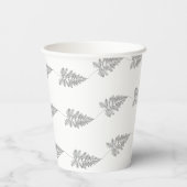 Elegant Chic Botanical Leave Line Art Cup Pappbecher (Rückseite)