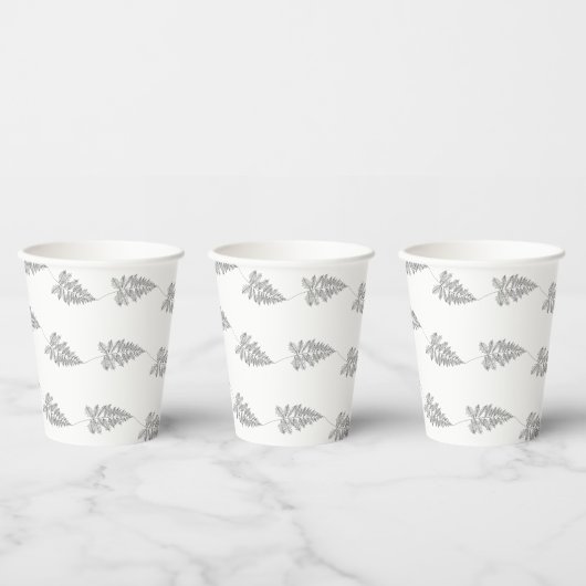 Elegant Chic Botanical Leave Line Art Cup Pappbecher (Multi)