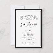 Elegant & Chic Botanisches Wappen Monografische Ho Save The Date (Vorderseite)