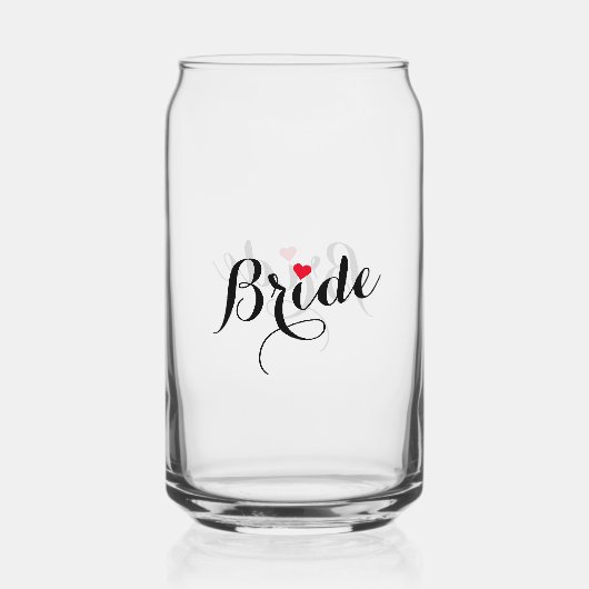 Elegant Chic Bride Red Heart Wedding Bachelorette Dosenglas (Rückseite)