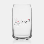 Elegant Chic Bridesmaid Heart Wedding Bachelorette Dosenglas (Rückseite)