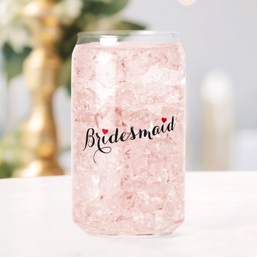 Elegant Chic Bridesmaid Heart Wedding Bachelorette Dosenglas