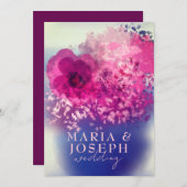 Elegant Chic Burgundy Pink Vase Wedding Einladung (Vorne/Hinten)