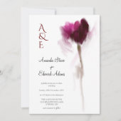 Elegant Chic Burgundy Tulip Floral Wedding Einladung (Vorderseite)