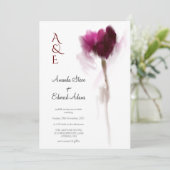 Elegant Chic Burgundy Tulip Floral Wedding Einladung (Stehend Vorderseite)