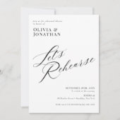 Elegant Chic Calligraphy Rehearsal Dinner Einladung (Vorderseite)