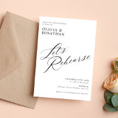 Elegant Chic Calligraphy Rehearsal Dinner Einladung