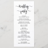 Elegant Chic Calligraphy Script Hochzeitsfeier Programm (Rückseite)