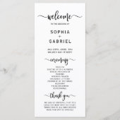 Elegant Chic Calligraphy Script Hochzeitsfeier Programm (Vorderseite)