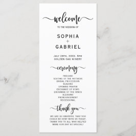 Elegant Chic Calligraphy Script Hochzeitsfeier Programm